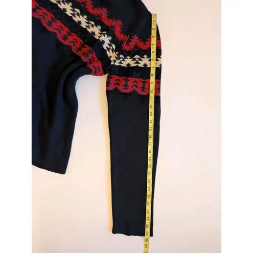 Outback Trading Wmn Sz L/XL Pullover Sweater Aztec Southwestern Fair Isle Cabin Blue Size L - Image 5