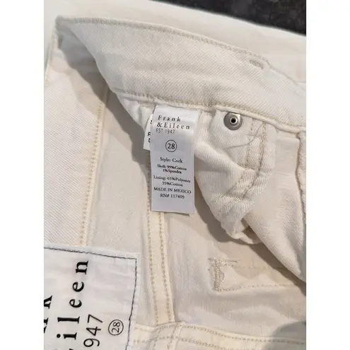 Frank & Eileen Womens Jeans Everday White Cork Denim Straight High Rise Size 28