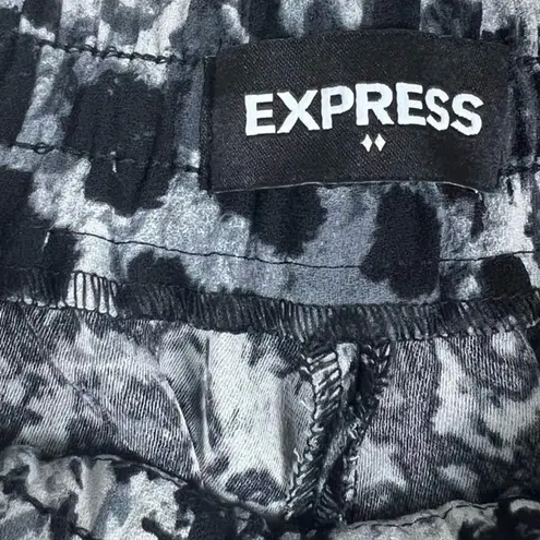 EXPRESS  Joggers Womens M Black White Animal Print High Rise Y2K Streetwear