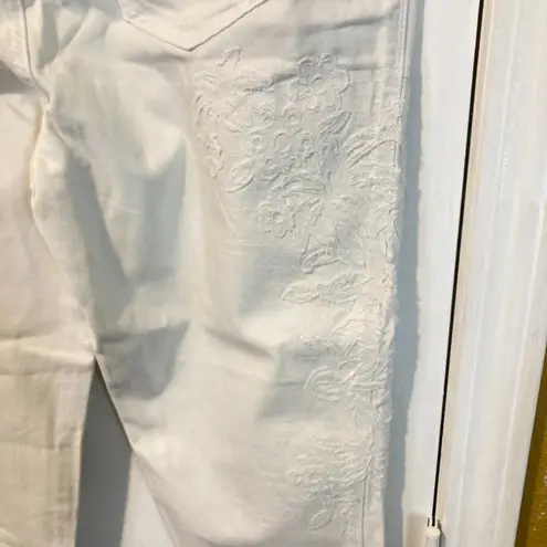 Twin Set MY TWIN women's size 29 floral embroidery Mother of Pearl fatigue pants