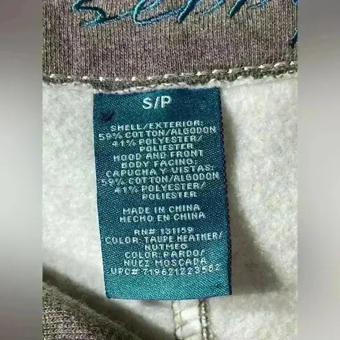 Sebby Tan & Brown Hooded Knit Belted Jacket Size Small Warm | Cozy | Fall