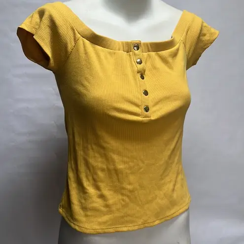 G by Guess  yellow off the shoulder blouse