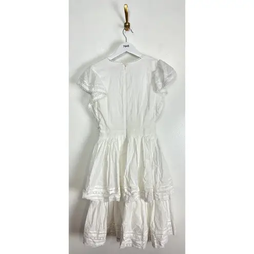 Rachel Parcell Swiss Dot Tiered Dress in White Size XX-Small