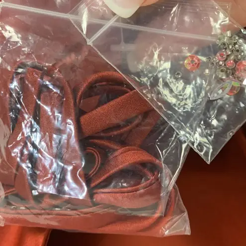 Bronze Satin Strapless Gown Beaded Empire Waist Pleated Bust Bridgerton 14 New Orange