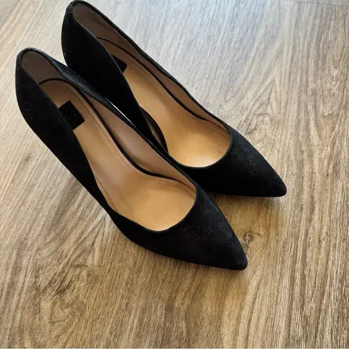 White House | Black Market  Black Suede Leather Pumps Womens 9 Classic Heels Preppy