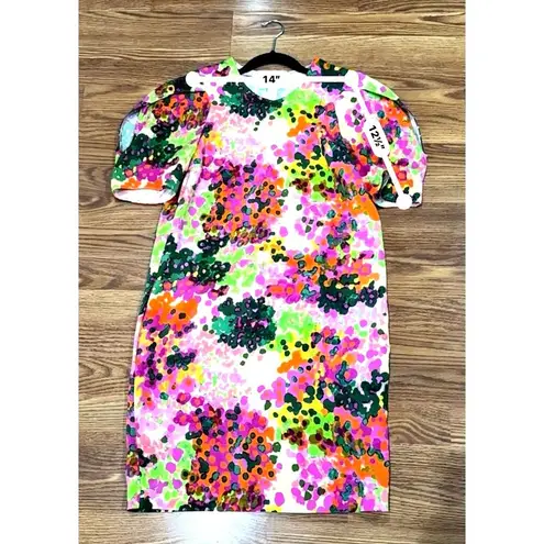 Stella McCartney Silk Blend Malia Puff-Sleeve Floral Dress 42