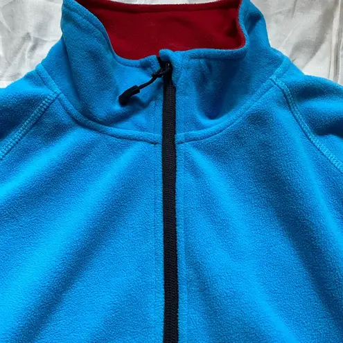 YO Colorado Women's Blue and Red Long Sleeve Zip up Fleece Pullover Size XL EUC