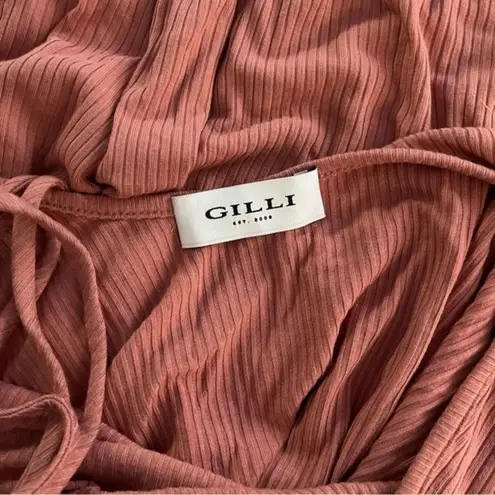 GILI Womens size M Dusty Pink Flowy Dolman Sleeve Romper Tie Waist Scoop Back Size M