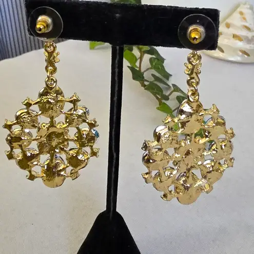 Statement Earrings Turquoise and Royal Blue Crystal Stones