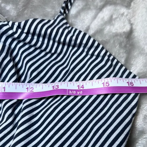 Loft Sundress Womens Small Black White Striped Spaghetti Straps Smocked Waist