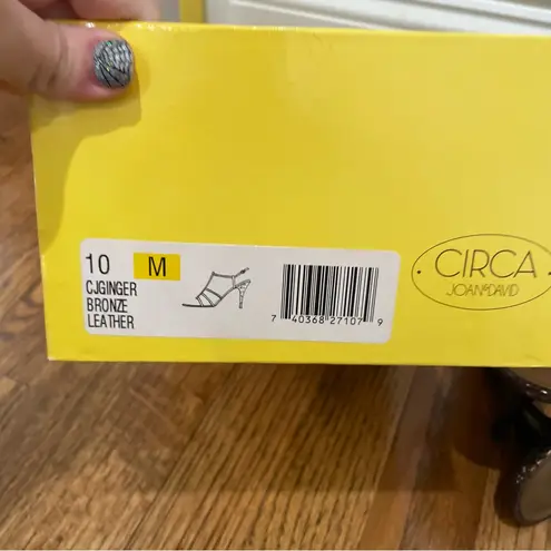 Circa Joan & David Ginger Strappy Snakeskin Leather High Heel Bronze Womens 10M Brown Size 10