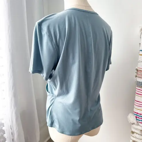 Lululemon  Round Trip Short Sleeve Blue Cast Faux Wrap T-Shirt Women’s Size 4