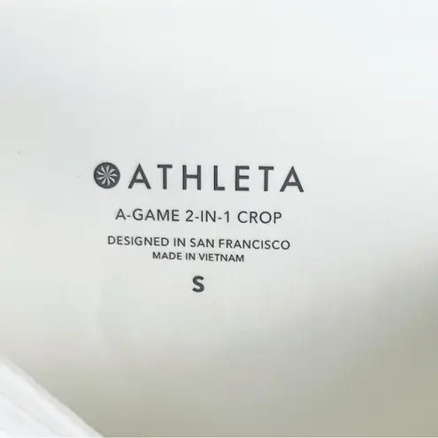 Athleta  A-Game 2-In-1 White Skirt Leggings, Size Small