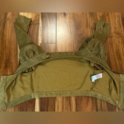 ZARA  Corduroy Puff Sleeve Crop Top