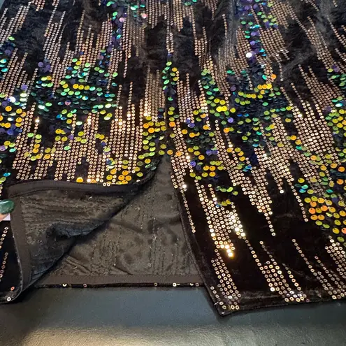 Dwirapal Elegant Multicolor Velvet and Sequin Skirt size XL NWT Black