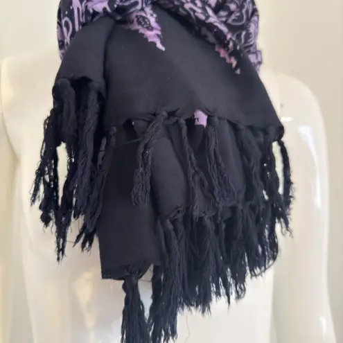 Women’s Shawl or Scarf 100% Rayon Purple and Black Accessory