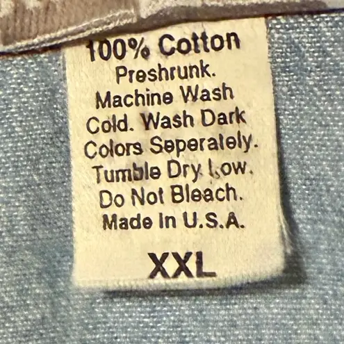 Miss & Mrs Women’s Vtg Plus Size Blue Denim Long Button Down Dress 2X