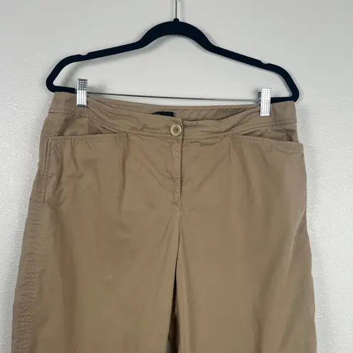 Eileen Fisher Eileen‎ Fisher Women's Cropped Straight Leg Pants Tan Sz Petite L