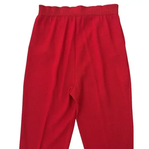 St. John Collection Santana Knit Marie Gray Red Crop Pants Pleated Pocket Size 6