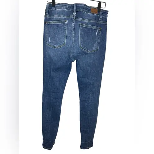 Judy Blue Distressed Buffalo Plaid Patch Skinny Jeans Size 30