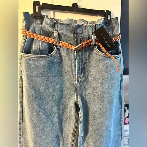 Signature 8 NWT  High Waisted Belted Denim Flare Jean, Belt Included