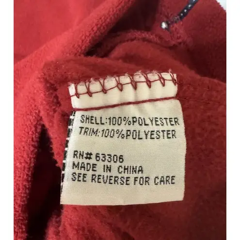 Vintage 90s Wilson Full Zip Athletic Fleece Hoodie Red Jacket