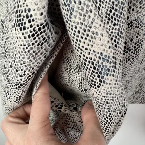 BLANK NYC Draped Serpent Jacket Large Neutral Motif Snake Open Faux Leather