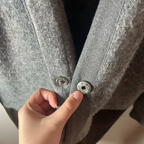 Sita Murt Anthropologie Wool Blend TwoTone Suede Tunic Cardigan Sweater Sz 42/10 Gray