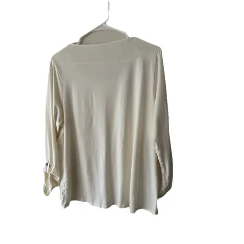 J. JIll Modal Button Shoulder Long Sleeve Top