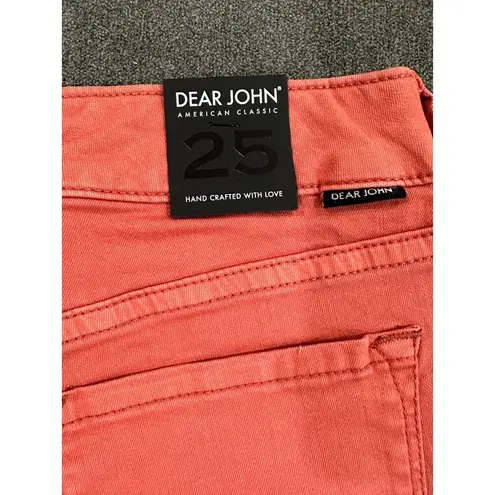 Dear John  American Classic Women's Coral Cuffed Jean Shorts Size 25 NWT Stretchy