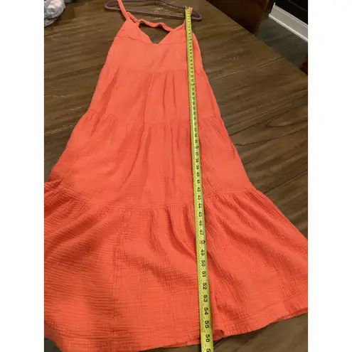 SIMKHAI Mirabelle orange Crinkled organic cotton gauze maxi dress M Size M