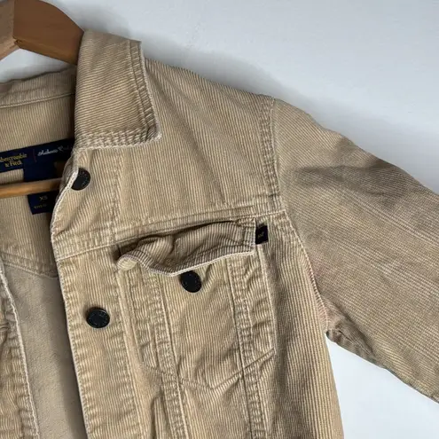 Abercrombie & Fitch  Women’s Vintage Cotton Corduroy Jacket Tan Y2K size XS - Image 6