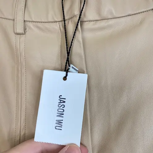 Jason Wu NWT Tan Faux Leather Pants High-Waisted Skinny Trousers Size Small