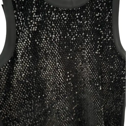 J. McLaughlin Christian Sleeveless Sequin Embellished Sheath Dress Black Size XL