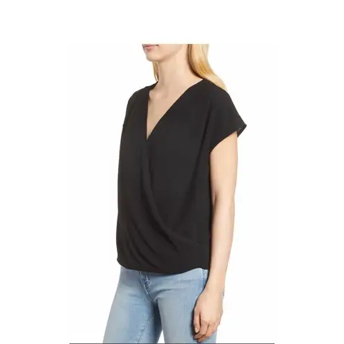 Gibson black draped faux wrap top Size undefined