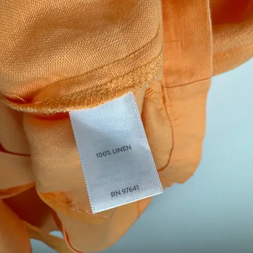 J Jill Love Linen Summer Blazer Size XL Orange Apricot Coastal Resort Vacation Orange