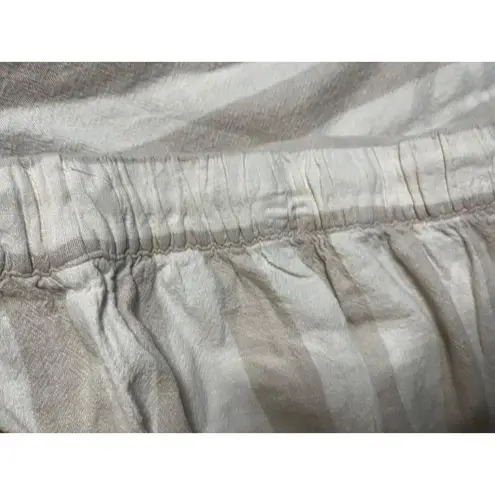 Ellen Tracy Linen Blend Pants Striped Drawstring Pockets Cropped XL