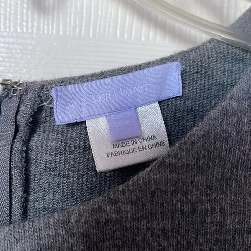 Vera Wang  wool A-line dress with sequins at bottom hem - Image 2