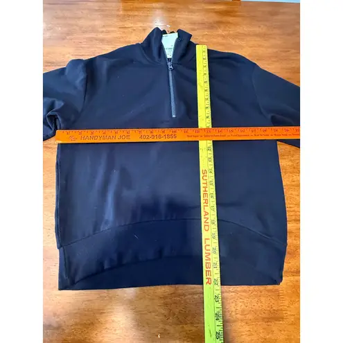 Lou & grey NWT  Lounge Wear Black Quarter Zip Pullover Sweatshirt XXS Soft