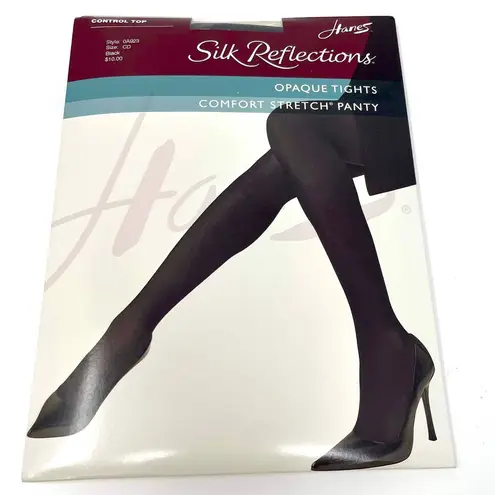 Hanes 00s  Vintage Black Opaque Comfort Stretch Tights