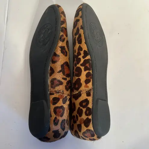 Calvin Klein Jeans Women Leopard Print Calf Hair Ballet Flats Shoes EU 38 US 8