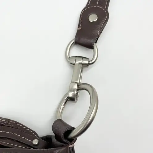 B Makowsky Womens Leather Crossbody Bag Brown Minimalist Old Money Retro Luxe