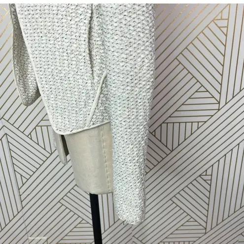 Derek Lam 10 Crosby Angled Lapel Tweed Blazer Cream Ivory Size US 4