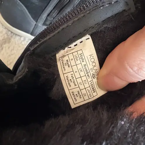 Koolaburra by UGG “Tynlee” Black Waterproof Suede & Faux Fur Mid