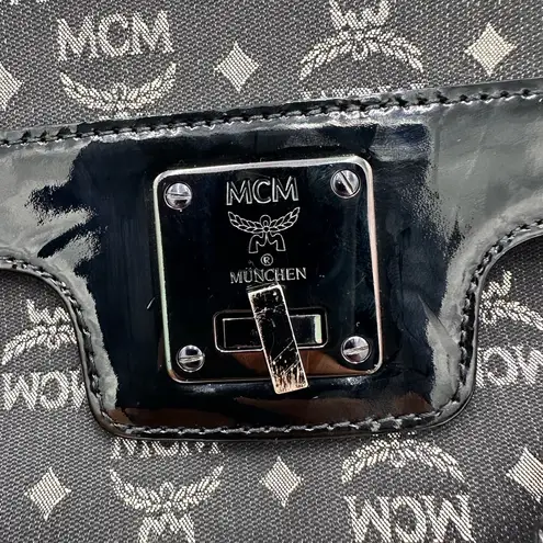 MCM  Monogram Black and Gray Shoulder Bag