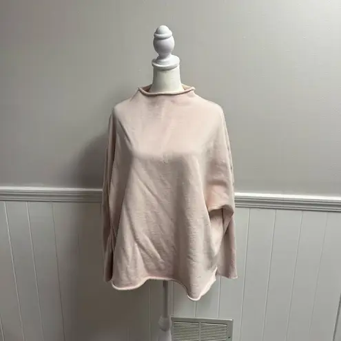 Frank & Eileen Effie Long Sleeve Funnel Neck Capelet Fleece Light Pink Medium