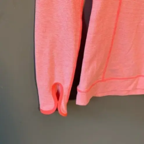 Lucy Tech Long Sleeve Athletic Top Hot Pink White Stripes Size XS