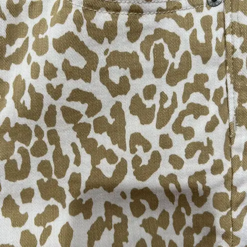 J. Crew Size 28 Jeans 10" High Rise Toothpick Animal Print Safari Leopard NEW