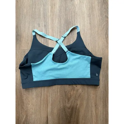 Peloton Women's Sports Bra Renewed Control Color block Mesh Back Size XXL Teal