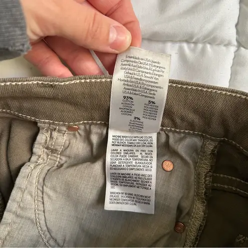 Mother High Waisted Rascal Ankle Step Fray jeans Capers 27 Green